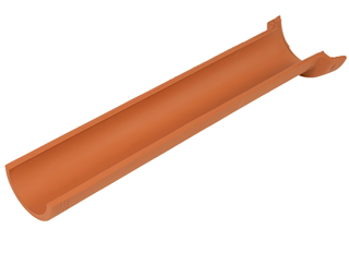 Hepworth CP3/1 Clay Channel Pipe 100mm x 1mtr