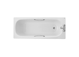 Steel Bath White 1700mm Twin Grip Anti Slip (incl. feet/grips) 2T/H