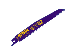 Irwin Sabre Saw Blades Nail Embeded Wood 150mm (Pack 5) IRW10504155