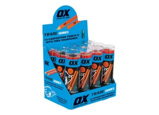 Ox Trade Medium Lead Carpenters Pencils Red (Pack 10)