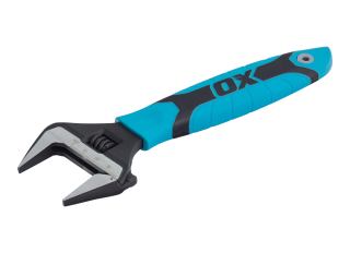 Ox Pro Adjustable Wrench Extra Wide Jaw 200mm (8in)