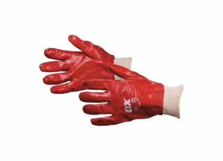 Ox Red PVC Knit Wrist Gloves Size 10 XLarge