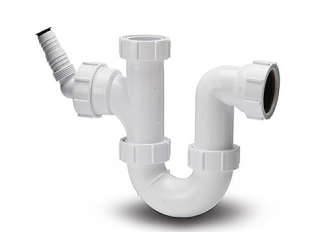 Polypipe PWM2W Tubular Swivel P Trap with Adaptor 40mm Seal 75mm